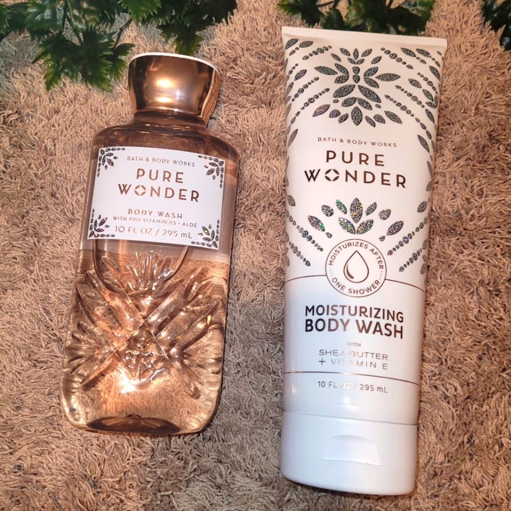Duo body wash with shea butter and body wash with PRO-VITAMIN 85 and aloe vera.